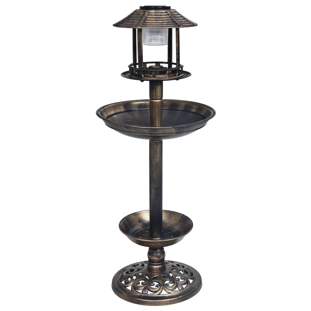 NNEVL Decorative Birdbath with Solar Powered LED Lights Plastic-1