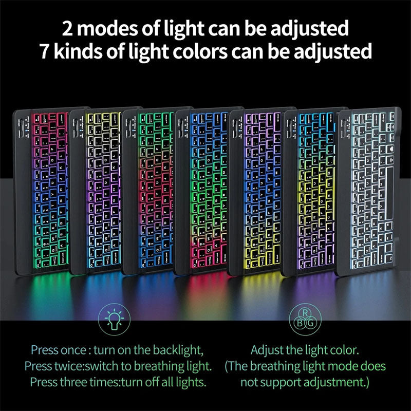 Wireless Bluetooth Keyboard RGB Colorful Backlight