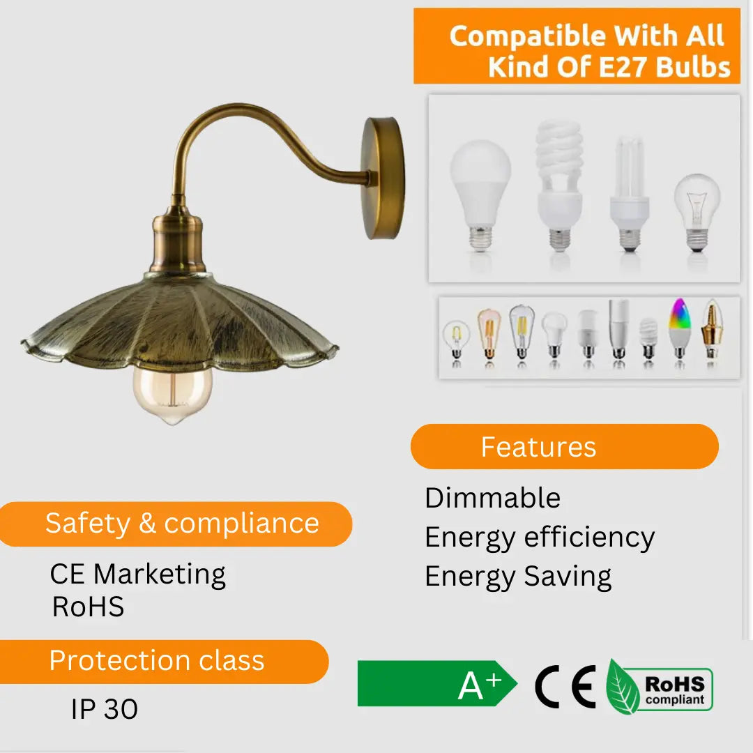 Wall Lamp Indoor Home Retro Lights Fixture Decorative Mounted Lights~1500-3