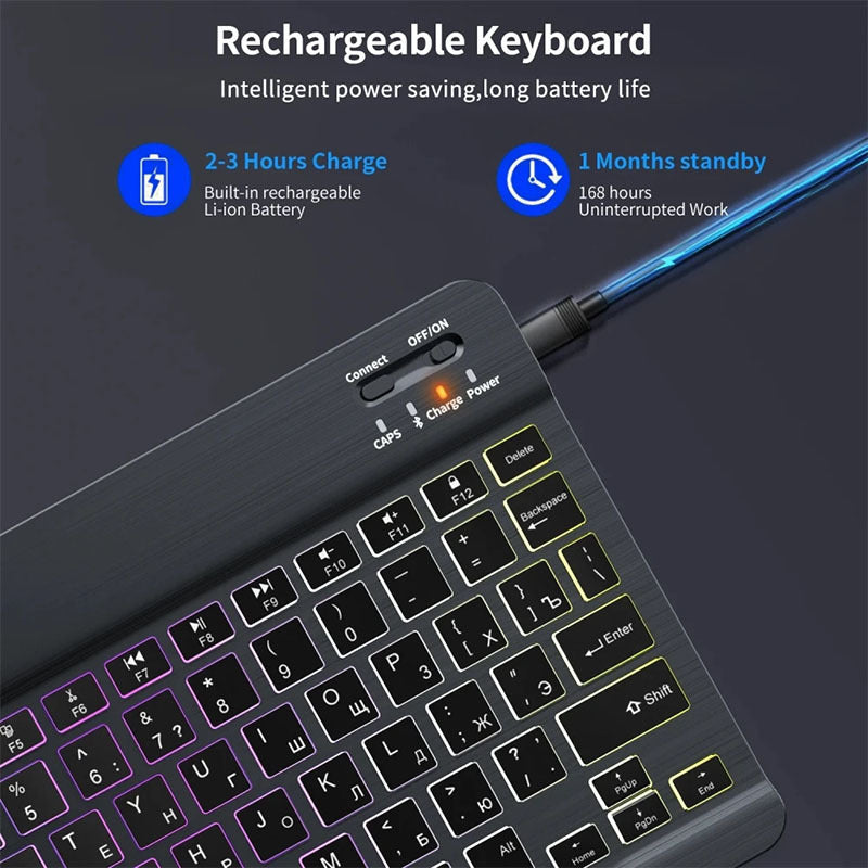 Wireless Bluetooth Keyboard RGB Colorful Backlight